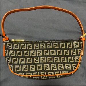 Fendi Black and Orange Shoulder Bag